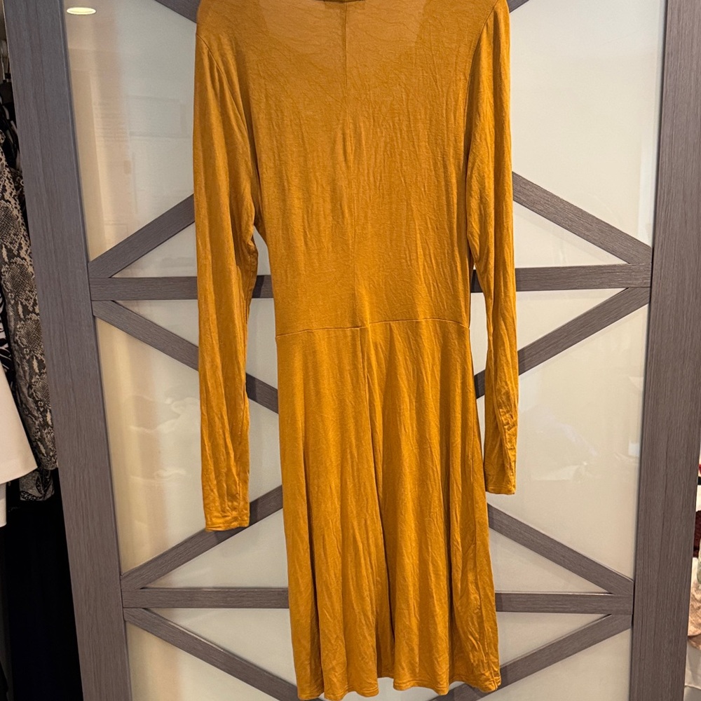 H&M Lush Golden Long Sleeve Wrap Dress - Picture 5 of 5